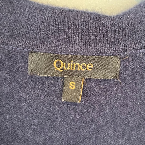Quince Mongolian Cashmere Polo Sweater in True Navy - Picture 7 of 9